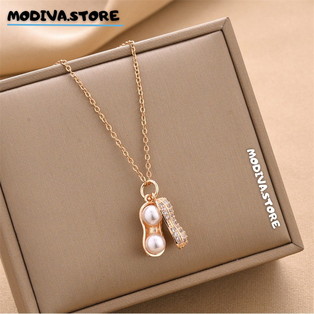 Pearls Peanut Pendant Necklace
