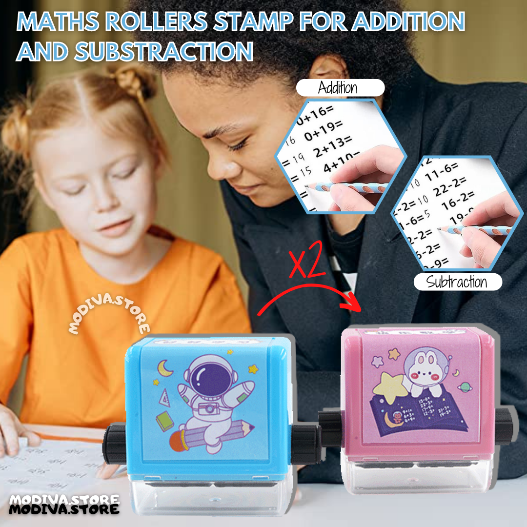 Addition and Subtraction Teaching Stamps for Kids- 2 Pcs