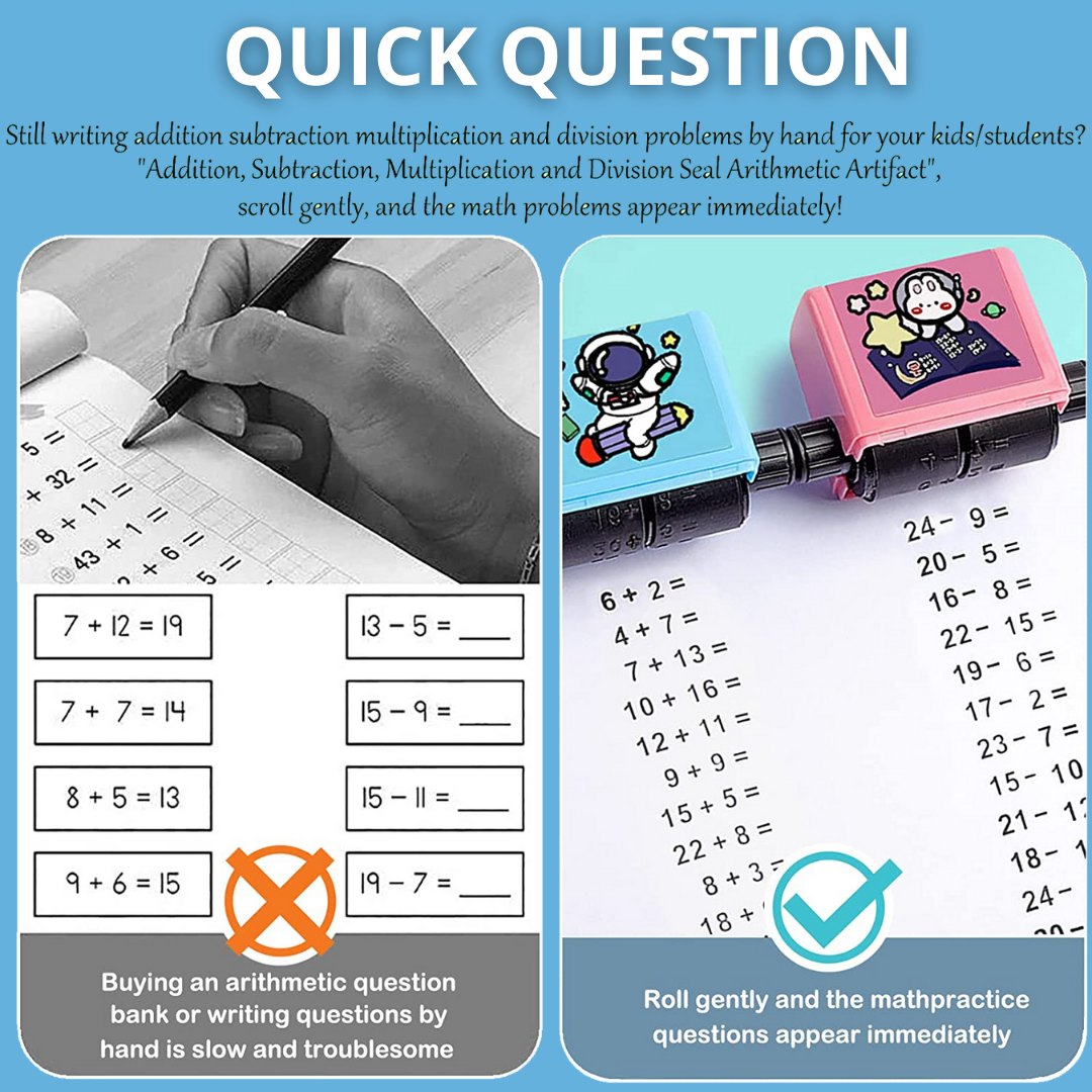 Addition and Subtraction Teaching Stamps for Kids- 2 Pcs