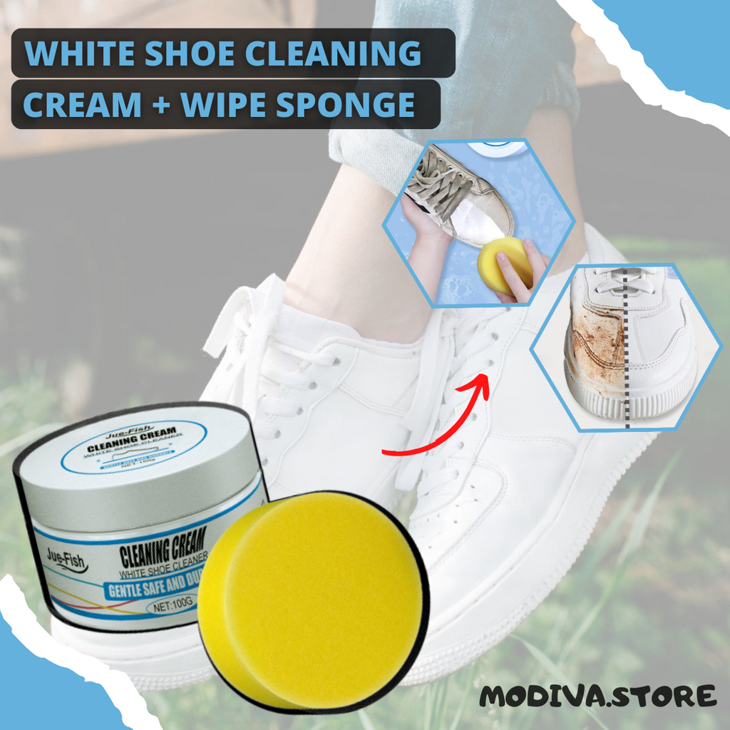 Reusable White Shoe Cleanning Cream Shoe Cleaner Sports Shoes Canvas Shoes  Cleaner With Sponge Wipe Household Cleaning Tools - AliExpress
